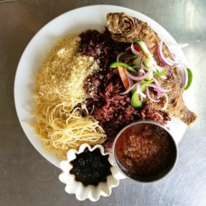 Waakye with fish