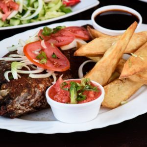 Fried yam/Fish/chicken/gizzard